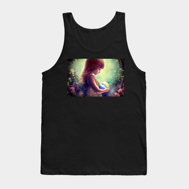 fantasy girl and earth Tank Top by cloudart2868